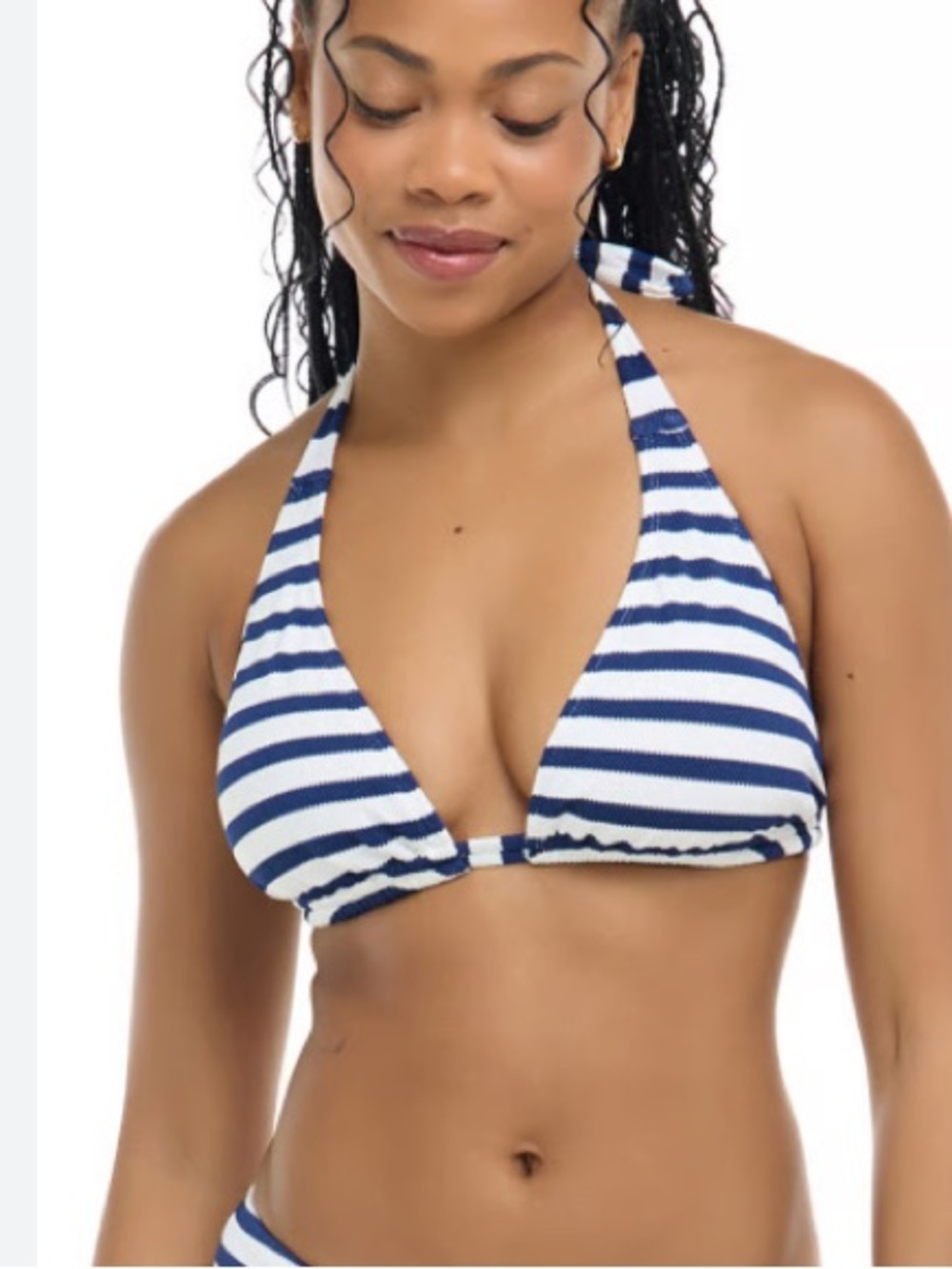 Skye Swimwear | Celeste Bikini Top in Blue and White Stripe Nautik